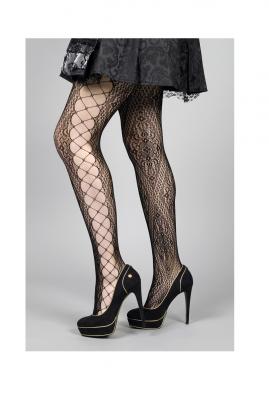 K84250759 schwarz Damen Netzstrumpfhose mit Muster