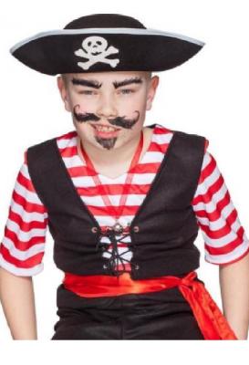 O23210 schwarz Kinder Mädchen Junge Seeräuber-Piratenhut - 1