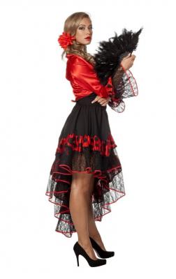 W4269-36 schwarz-rot Damen Spanierin-Seniora-Seniorita Kostüm-Kleid Gr.36 - 1