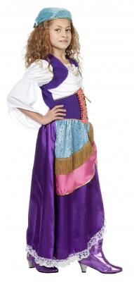 W3382-116 bunt Kinder Mädchen Ungarin Zigeunerinen Kleid Gr.116 - 1