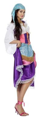 W4382-36 bunt Damen Zigeuner Kleid Piraten Braut Gr.36 - 1