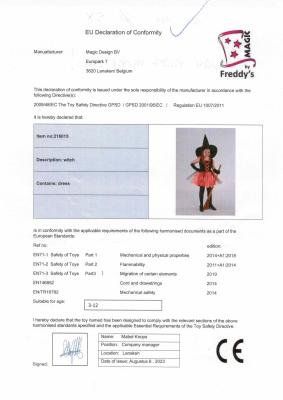 M216015-116 schwarz-orange Kinder Hexenkleid Märchenkleid Gr.116 - 1