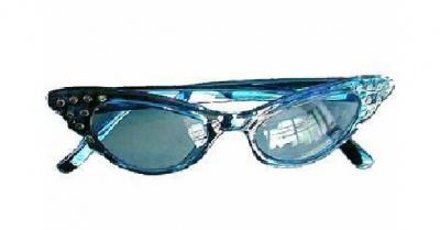 O47562-13 blau Damen Herren Hippie Brille Spaßbrille - 1