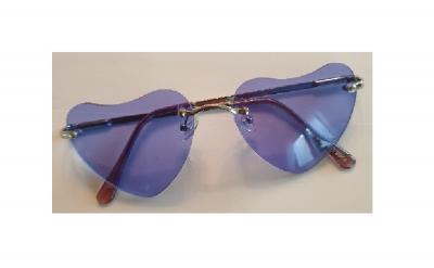 W20021-1 blau Damen Herren Herz-Hippiebrille