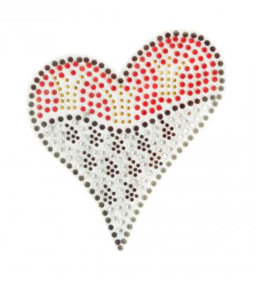 Ma188016 silber-rot-schwarz Herz Straßbügelbild Kölnartikel - 1