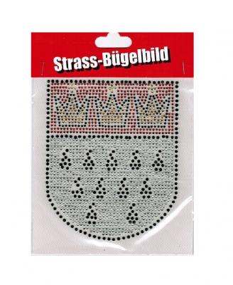 Ma186920 Silber-rot Straßbügelbild Wappen Köln