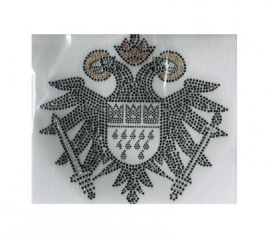 Ma219284 schwarz-silber Straßbügelbild Riesenwappen Köln