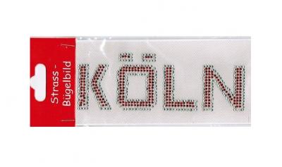 Ma192839 silber-rot Straßbügelbild Schriftzug Köln - 1