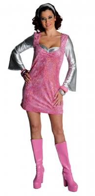 M211134-XS rosa-silber Damen Partykleid Hippykostüm Gr.XS