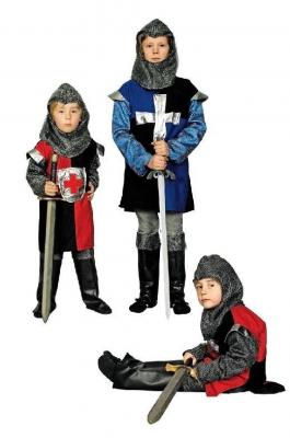 T2870-0104-98-104 blau-schwarz Kinder Ritterkostüm Ritterrüstüng Gr.98-104 - 1