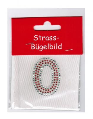 Ma226879 silber-rot Straßbügelbild Zahl 0