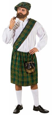 O7317 grün-kariert Herren Schotten-Set Schottenrock