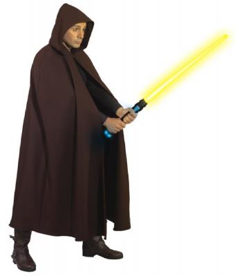 O7454 braun Damen Herren Umhang-Cape mit Kapuze Mönchskutte