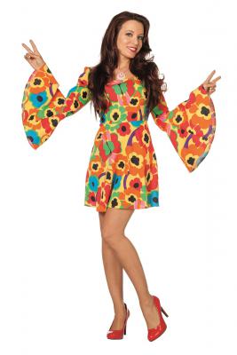 L3201151 block-pink Damen Hippie Kostüm-Kleid - 9