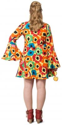 L3201152-34 große Blume gelb Damen Hippie Kostüm-Kleid Gr.34 - 2