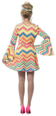 L3201154-46 kügelchen neon-pink dunkel Damen Hippie Kostüm-Kleid Gr.46 - 1