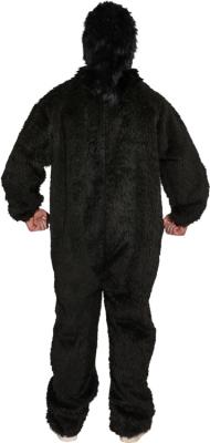 O784-175-190 schwarz Damen Herren Plüsch Overall Plüschoverall ohne Affen Maske Gr.175-190 - 2