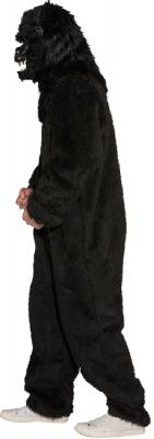 O784-160-175 schwarz Damen Herren Plüsch Overall Plüschoverall ohne Affen Maske Gr.160-175 - 3