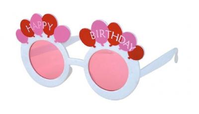 Ra-F-009-2 rot Damen Herren Happy Birthday Brille