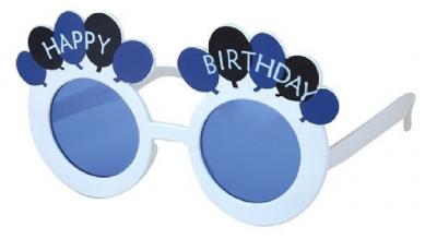 Ra-F-009-1 blau Damen Herren Happy Birthday Brille