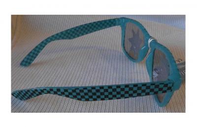 Ra-V-1017-4 blau Damen Herren Neon Karo Brille Sonnenbrille - 1