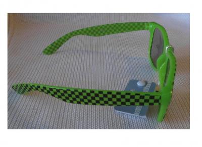 Ra-V-1017-2 grün Damen Herren Neon Karo Brille Sonnenbrille - 1