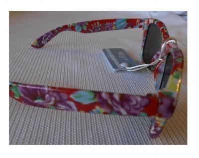 Ra-V-412-3 rot-bunt Damen Blumen Brille Hippiebrille - 1