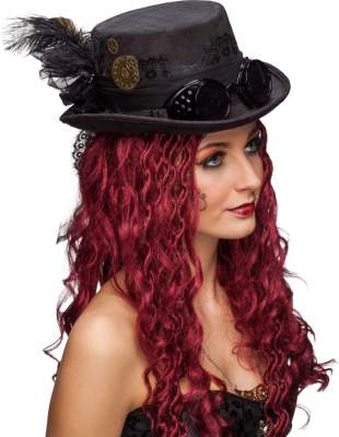 O23679-02 schwarz Zylinder Steampunkhut Steampunkzylinder
