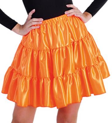 M211156-27-M orange Damen Satin-Petticoat-Unterrock Gr.M - 1