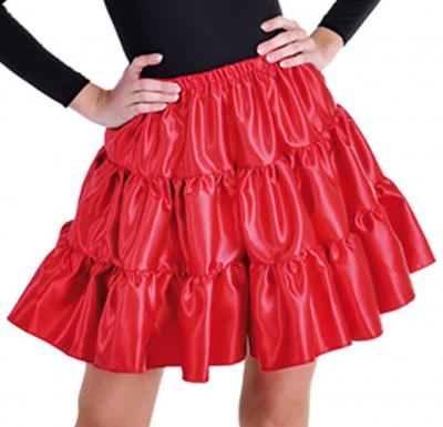 M211156-7-M rot Damen Satin-Petticoat-Unterrock Gr.M - 1