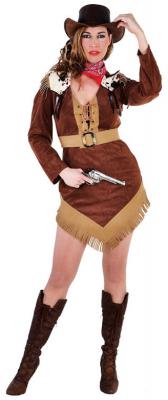 M212148 brauntöne Damen Cowgirl Kostüm Cowgirl Kleid - 0