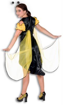 L3201050-38 gelb-schwarz Damen Bienen Kleid Tier Kostüm Gr.38 - 1