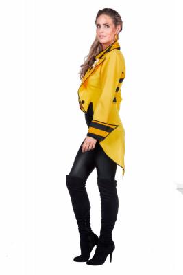 W4910-42 gelb-schwarz Damen Bienen Frack Wespen Jackett Gr.42 - 2