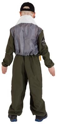 O5282-152-164-A grün Kinder Junge Kampfpilot mit Zubehör Gr.152-164 - 1