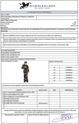 W3104-164 camouflage Kinder Soldat Armeeanzug Soldatenuniform Gr.164 - 1
