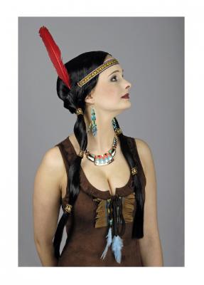K11276106 schwarz Damen Indianer Perücke Apachin - 1