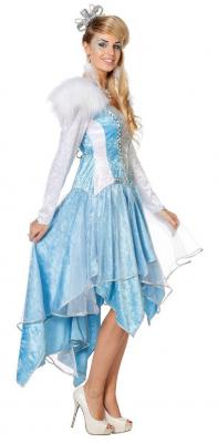 W4402-44 blau-weiß Damen Rokoko Kostüm Schneekönigin Eisprinzessin Gr.44 - 1