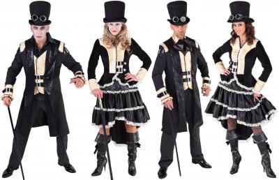 M217113-S Damen Steampunk Kostüm-Kleid schwarz Gr.S=36 - 2