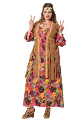 W4456-36 bunt Damen Hippie Kleid lang Partykostüm Gr.36 - 5