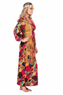 W4456-42 bunt Damen Hippie Kleid lang Partykostüm Gr.42 - 3