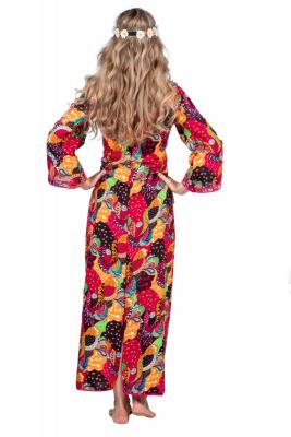 W4456-48 bunt Damen Hippie Kleid lang Partykostüm Gr.48 - 4