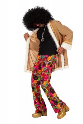 W5456-54 beige-bunt Herren Hippie Kostüm Partykostüm Gr.54 - 2