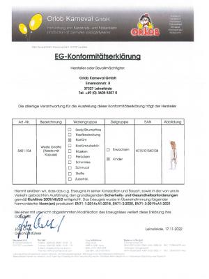 O5401-104 Kinder Mädchen Junge Giraffen Weste-Kostüm Gr.104 - 1