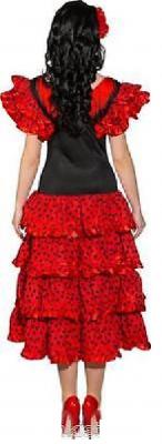 O9297-40 rot-schwarz Damen Spanierin Flamencokleid Gr.40 - 2