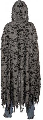 O7779 schwarz-grau Herren Fetzenumhang Zombieumhang Hexer - 2