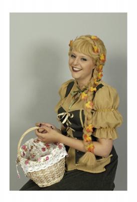 K11276515 blond Damen Tausendschön Langhaar Zopf Perücke