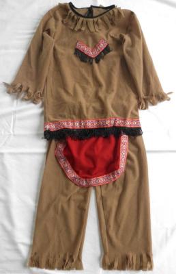 Ke02244-116-A braun Kinder Indianer Junge Apachen Kostüm Gr.116
