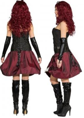 O9534-M schwarz Damen Korsage Steampunkkorsage Gr.M - 1