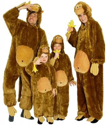 K332517/T2902/T2881-46-48 braun Damen Herren Affe Affen Kostüm Schimpansen Orang Utan Overall Gr.46-48 - 1