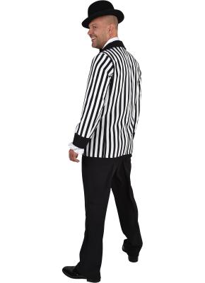 M207220-L schwarz-weiß Herren Streifen Sakko Charleston Jacke Gr.L - 1